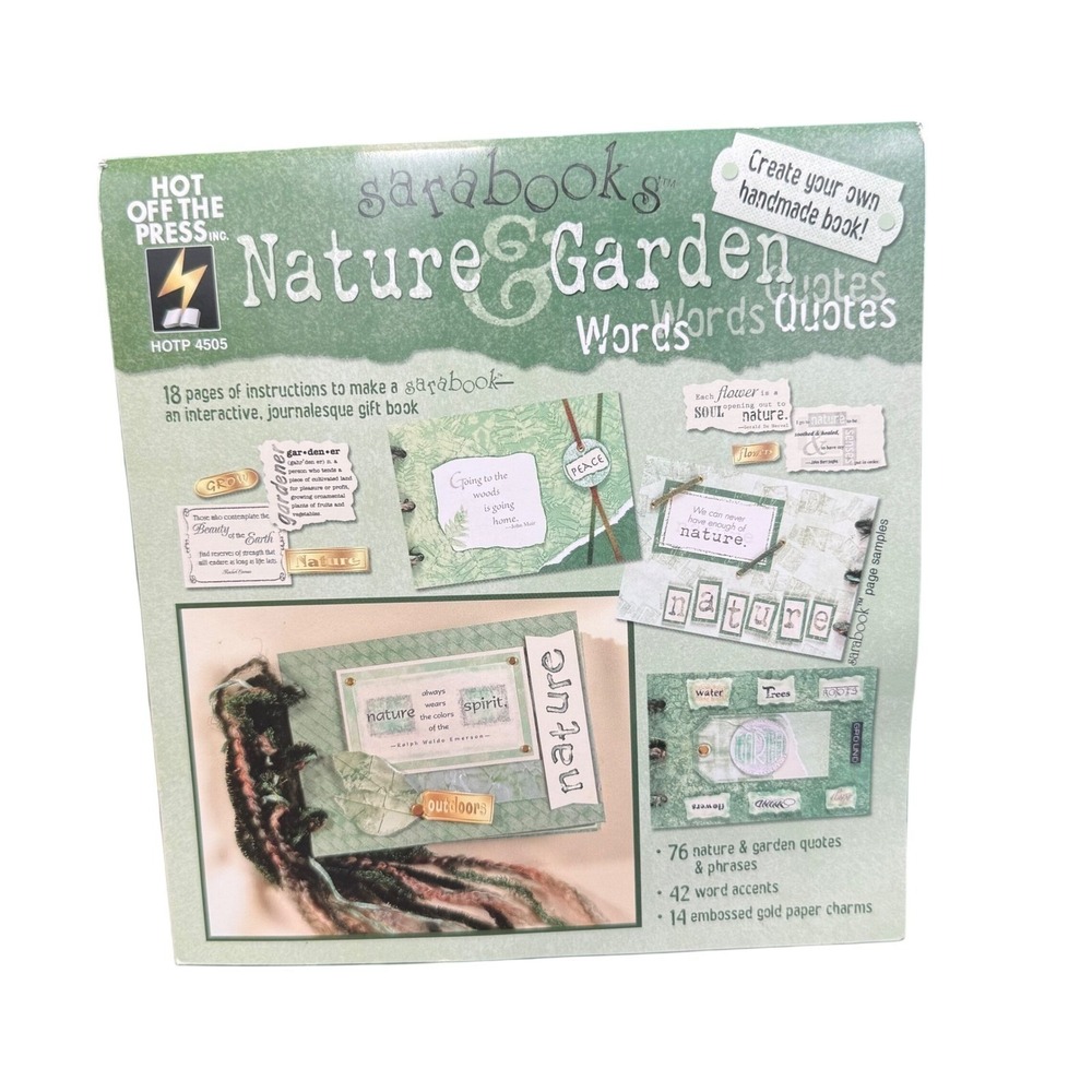 Hot Off The Press Sarabooks Nature Garden Words Quotes HOTP 4505 Scrapbook Kit